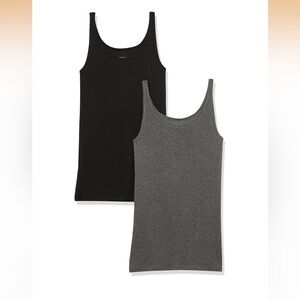 Amazon Essentials Women's Tank Tops, Black and Gray